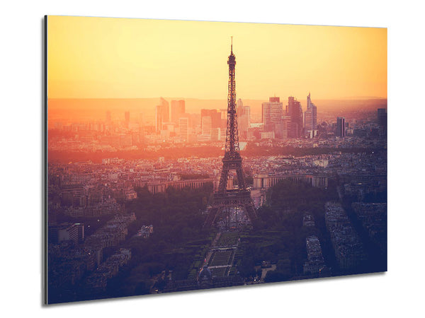 Eiffel Tower Over The Cit Metal Print