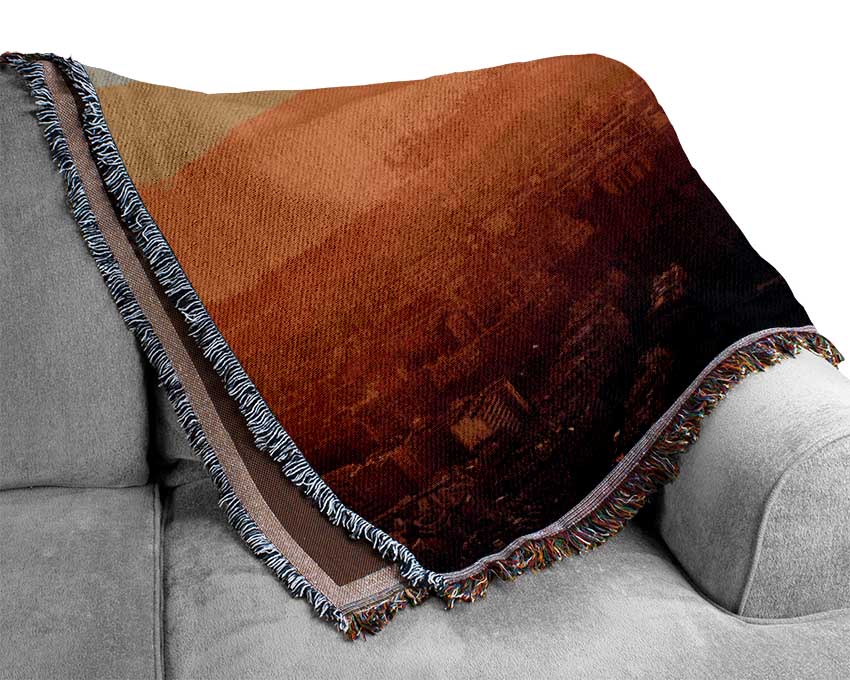 Eiffel Tower Sunset Skies Woven Blanket