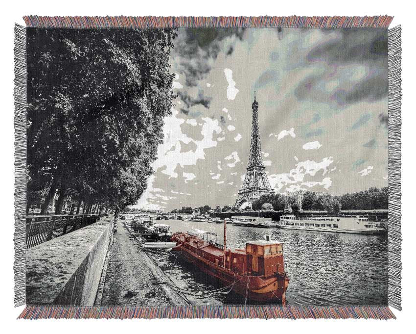 Eiffel TowerRiver Seine Woven Blanket