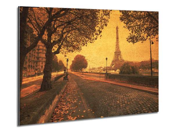 Eiffel Tower Retro 11 Metal Print