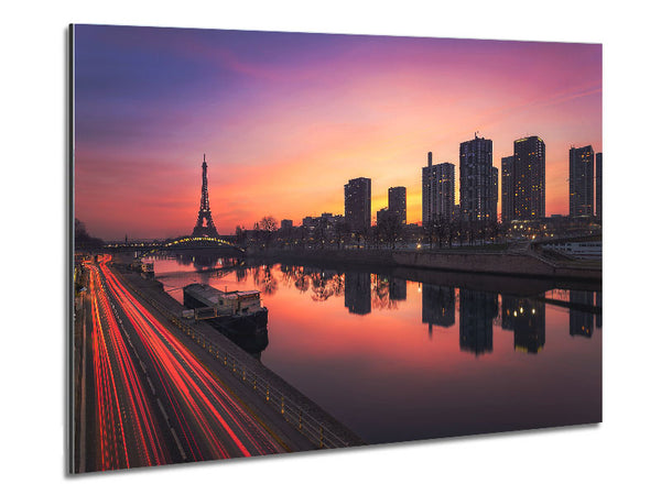 Eiffel Tower Over The River Seine 2 Metal Print
