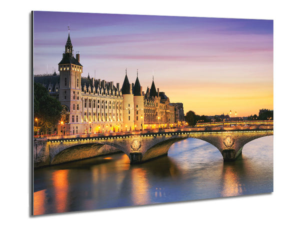 River Seine At Twilight 1 Metal Print