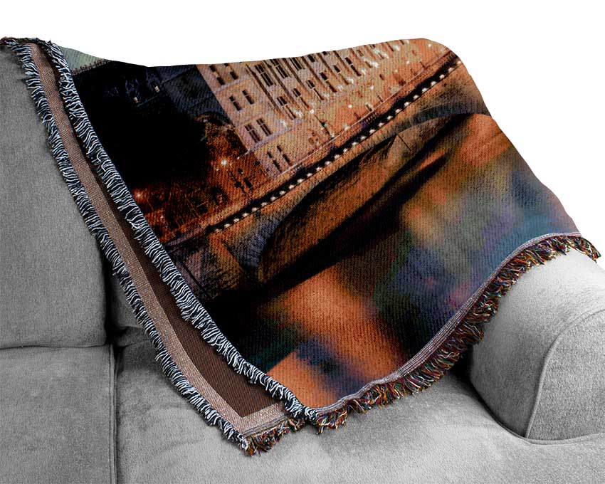 River Seine At Twilight 1 Woven Blanket
