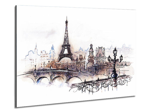 Eiffel Tower Over The City 4 Metal Print