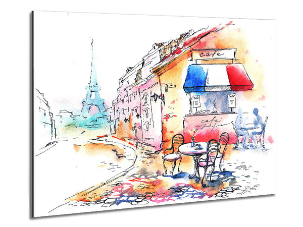 Eiffel Tower Streets 9 Metal Print