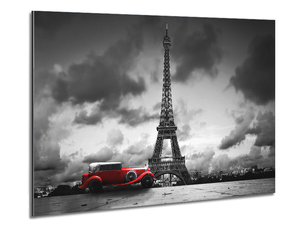 Eiffel Tower Red Classic Metal Print