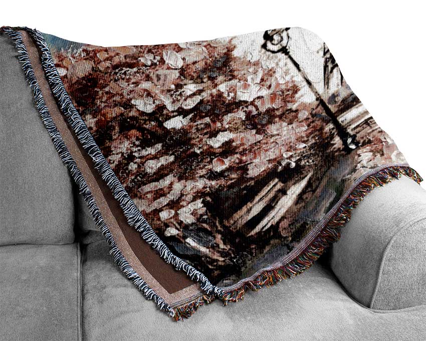 Eiffel Tower Pink Tree Woven Blanket