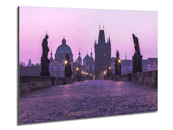 Charles Bridge At Dusk Metal Print