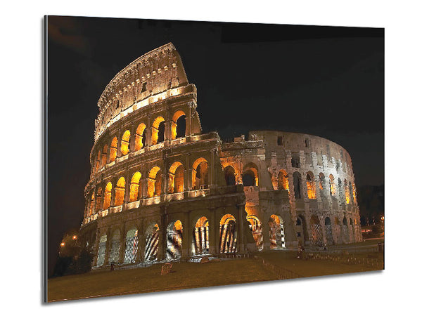 Colosseum Night Glow Metal Print