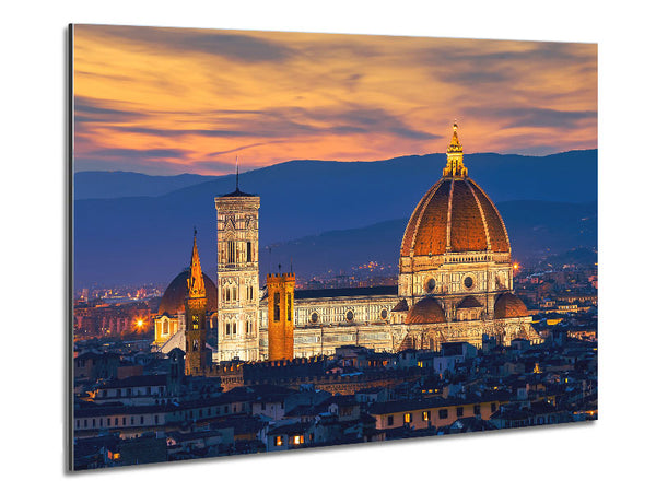 St Peter's Basilica Night Glow Metal Print