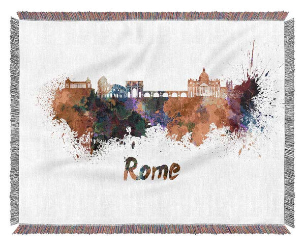 Ancient Rainbow City Woven Blanket