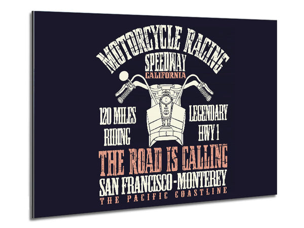 The Pacific Coastline Motorcycle Race Metal Print