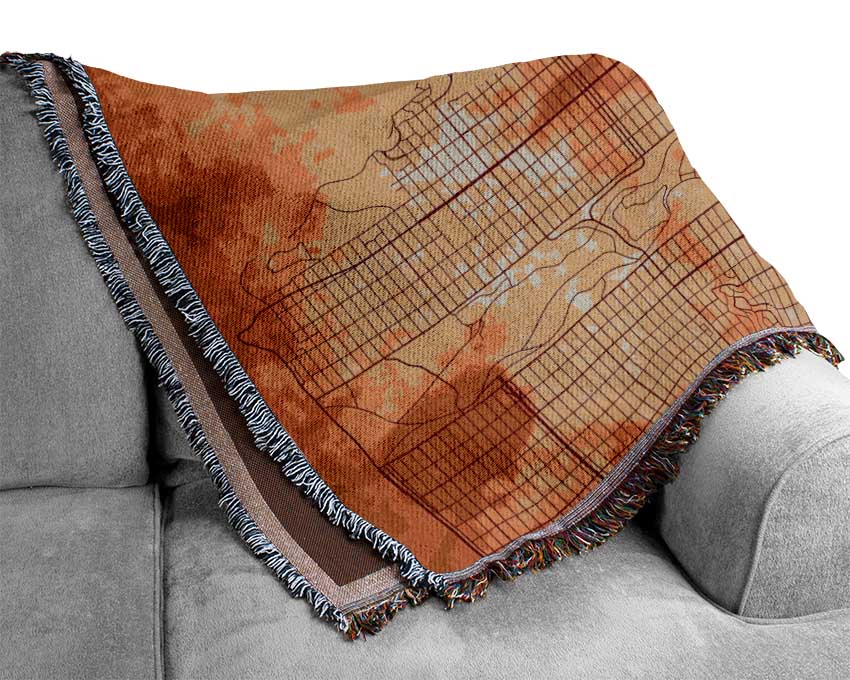 Map Of The City 3 Woven Blanket