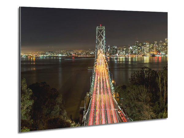Golden Gate Bridge Speed Of Light Metal Print