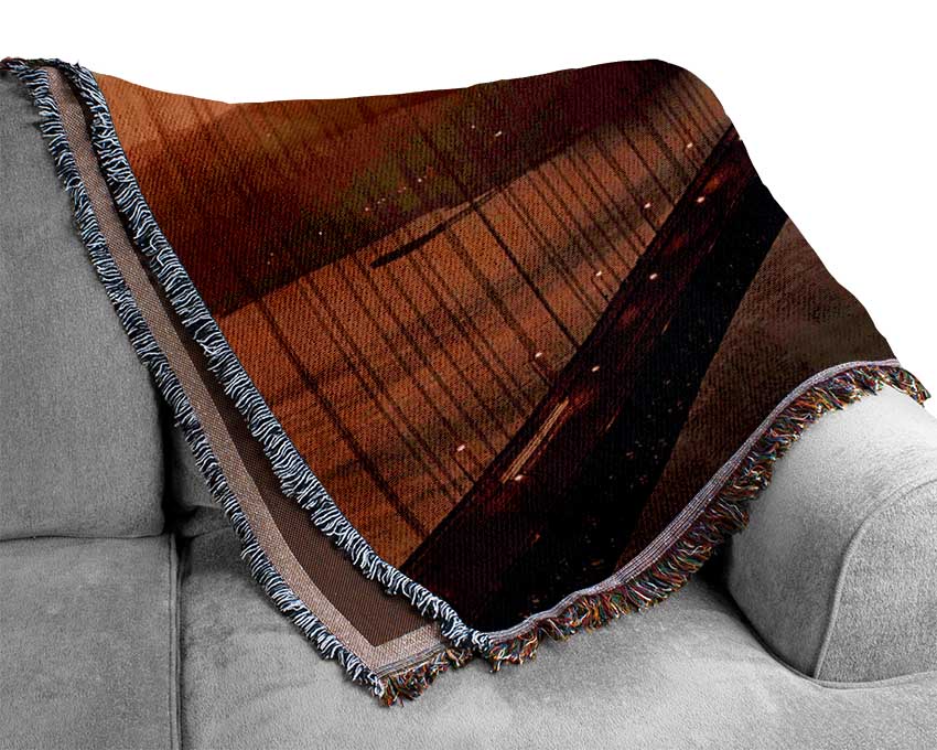 Golden Gate Bridge Sunset Glow Woven Blanket