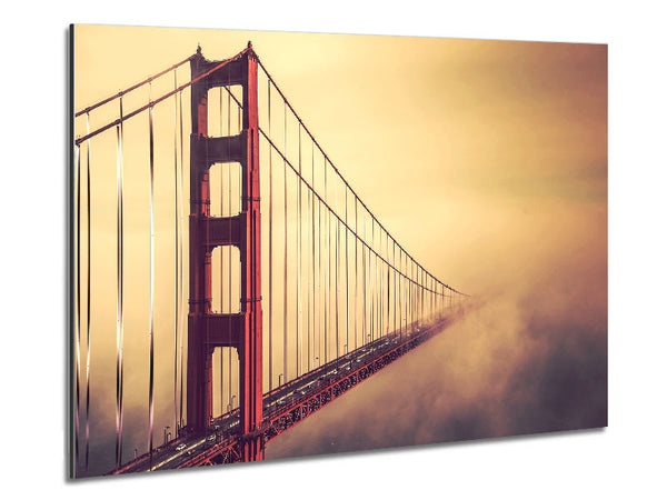 Golden Gate Bridge Mist Metal Print