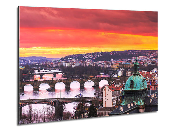Bridges Over The City Metal Print