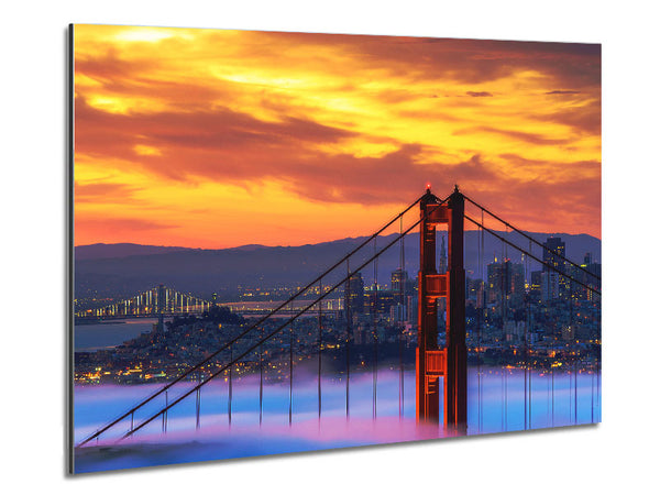 Mist Through The Golden Gate Bridge Metal Print
