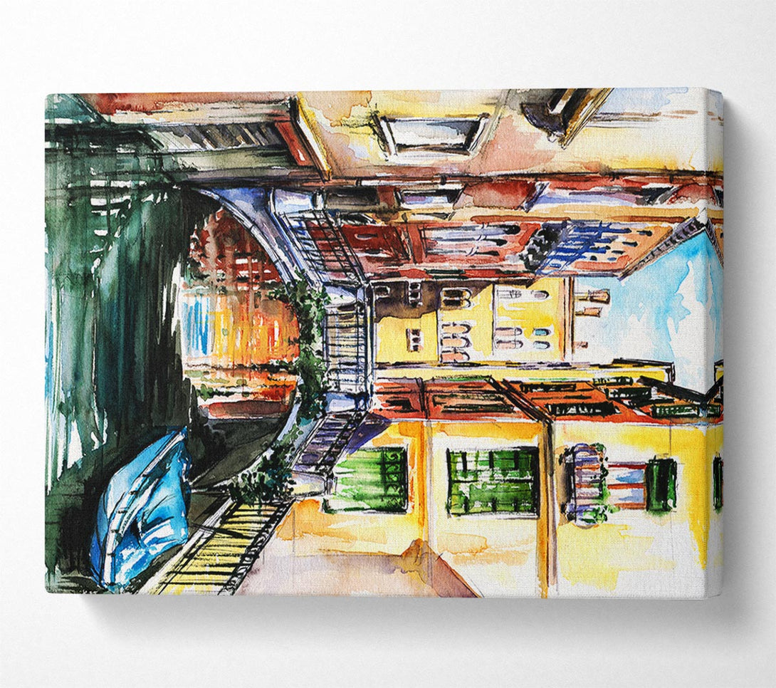  A Canvas Print of Bridge In The Water Canvas Art