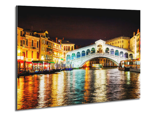 Rialto In Lights Metal Print