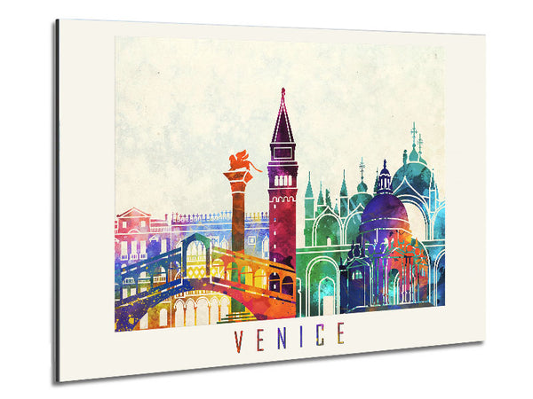 Rainbow City Metal Print