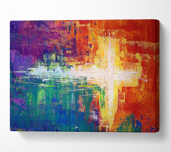 A Canvas Print of Rainbow Cross Canvas Art