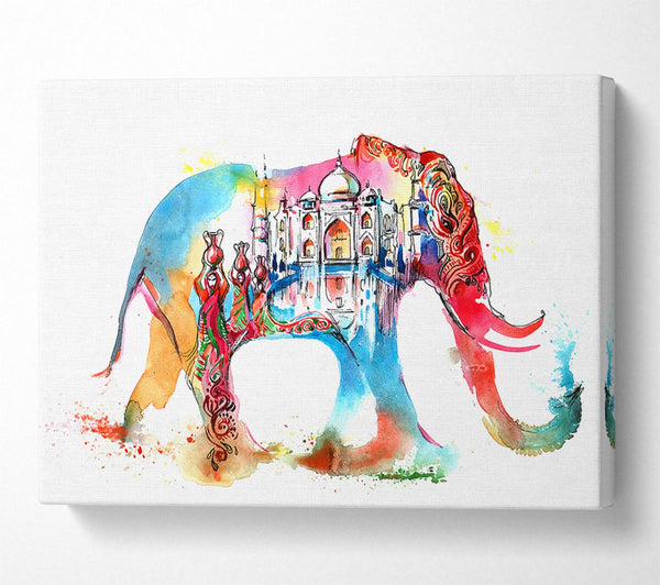  A Canvas Print of Rainbow Indian Elephant Canvas Wall Art