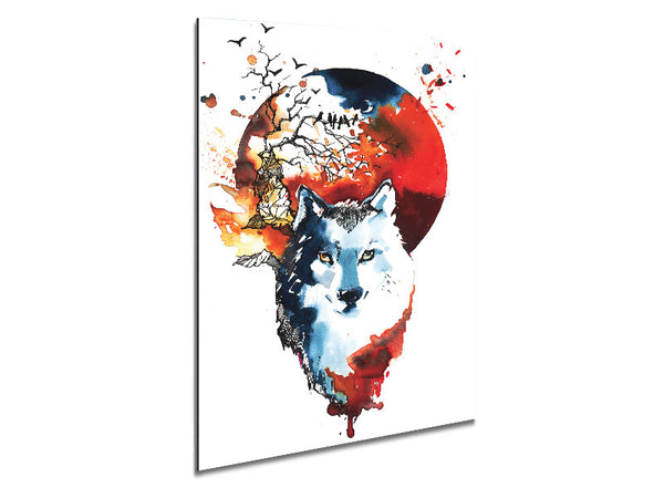 Wolf Sun Metal Print