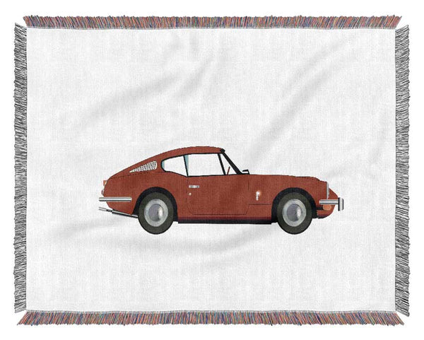 Red EType Jaguar Woven Blanket