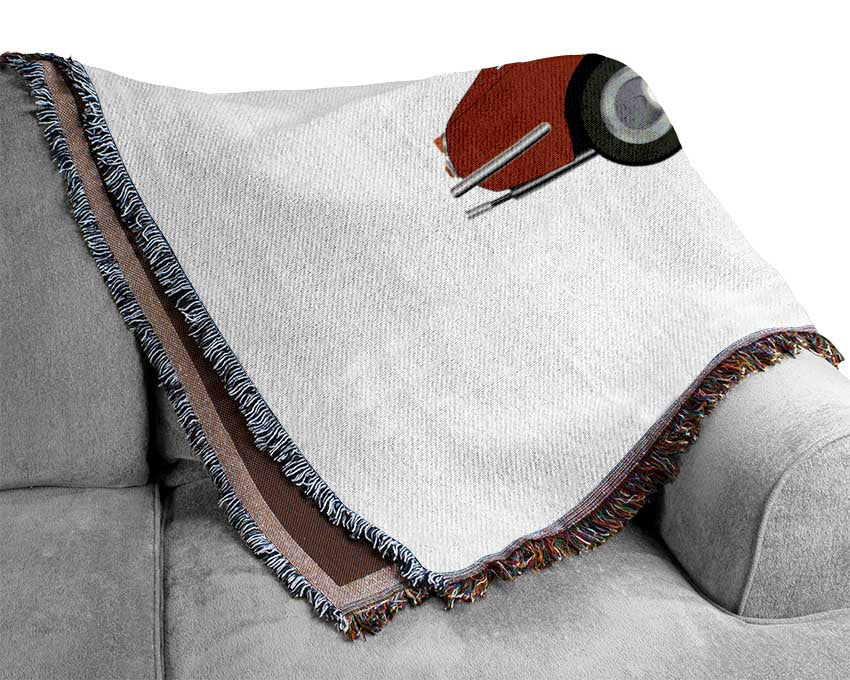 Red EType Jaguar Woven Blanket