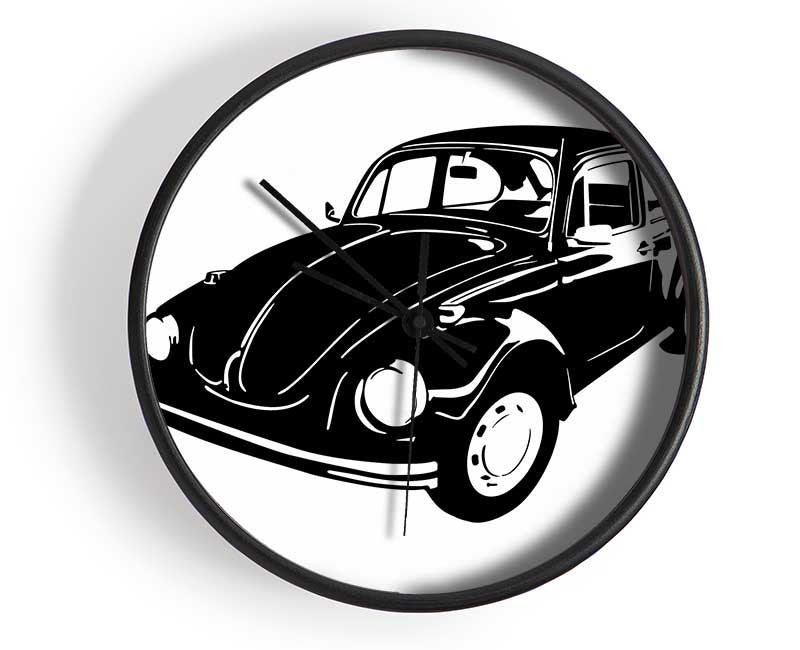 VW Beetle Black Clock - Wallart-Direct UK