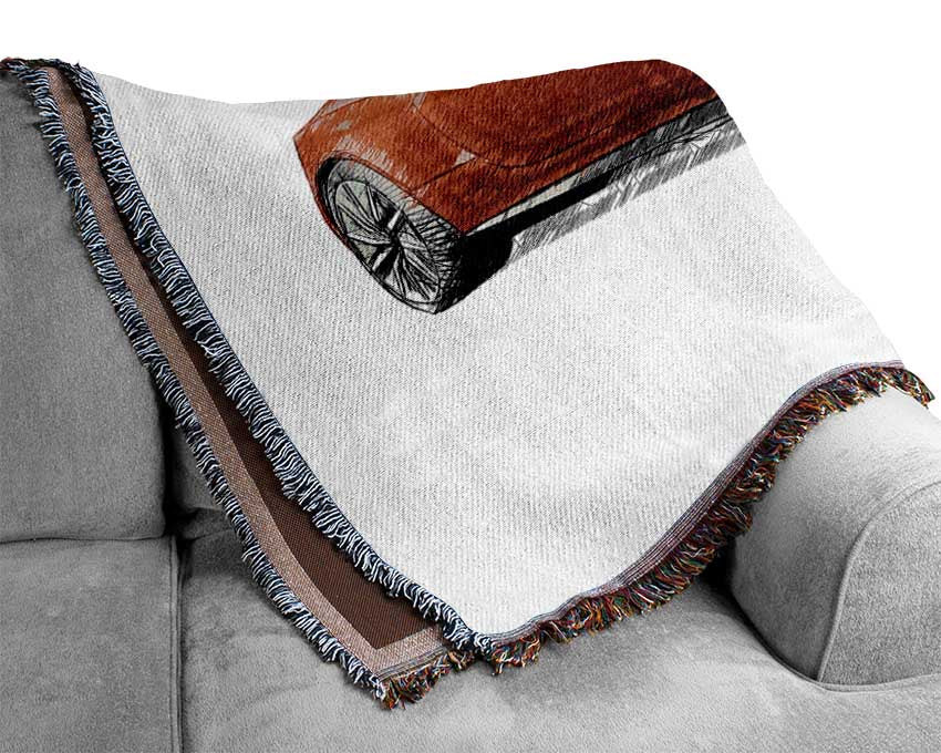 Maserati Red Drawing Woven Blanket