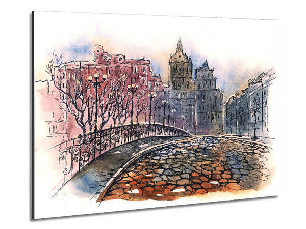 Cobbled Streets Metal Print