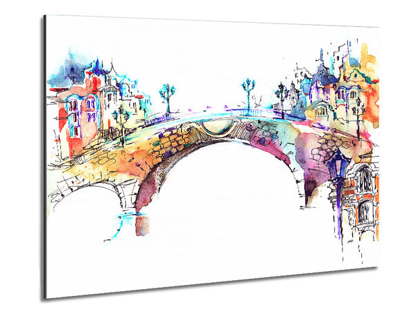 Colourful Bridge Metal Print