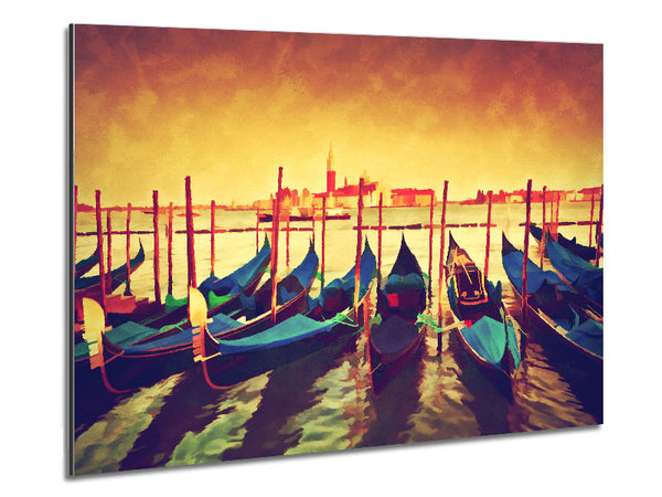 Gondola Line Up 8 Metal Print