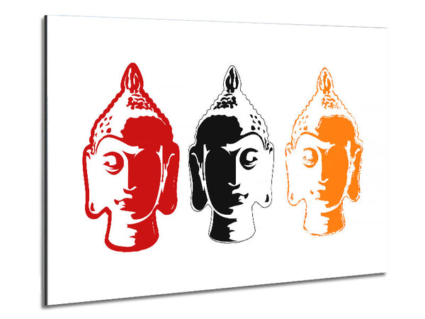 Buddha Heads Metal Print