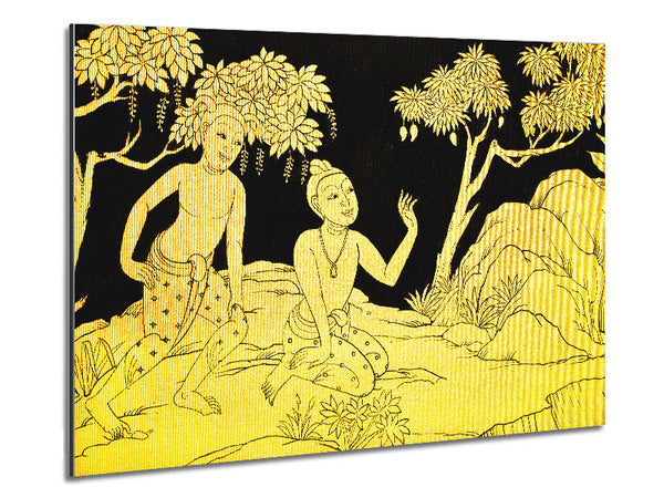 Buddha In The Golden Metal Print