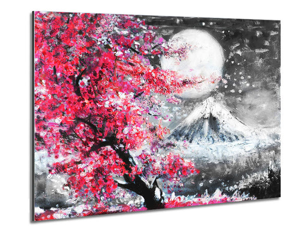 Winter Mountain Tree Metal Print