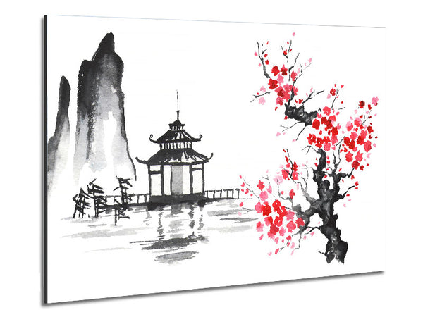 Cherry Blossom Monument Metal Print