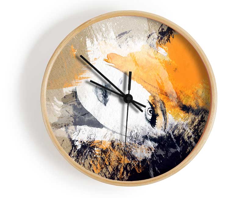 Orange Beauty Clock - Wallart-Direct UK