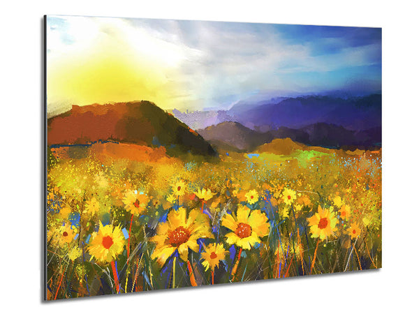 Yellow Mountain Sunrise Metal Print