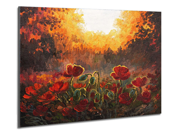 Poppies Finding The Sun Metal Print