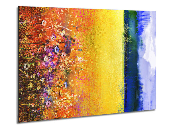 Wild Flower Wheatfield Metal Print