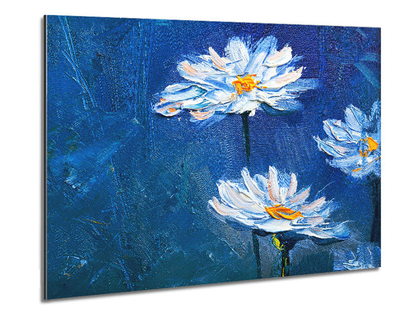 Daisy Midnight Blues Metal Print