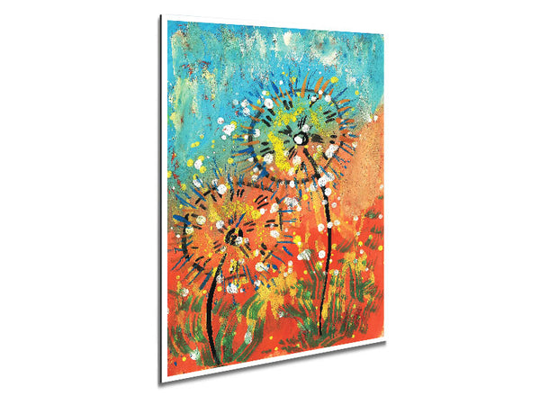 Dandelion Sparkle Metal Print