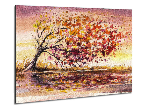 Winter Leaves Fall From The Tree Metal Print