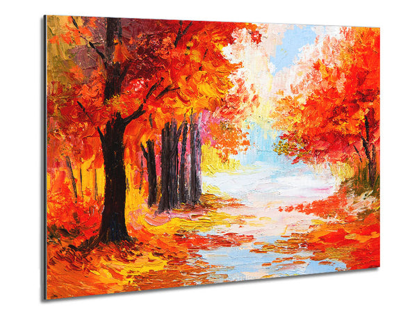 Autumn Orange Path Metal Print