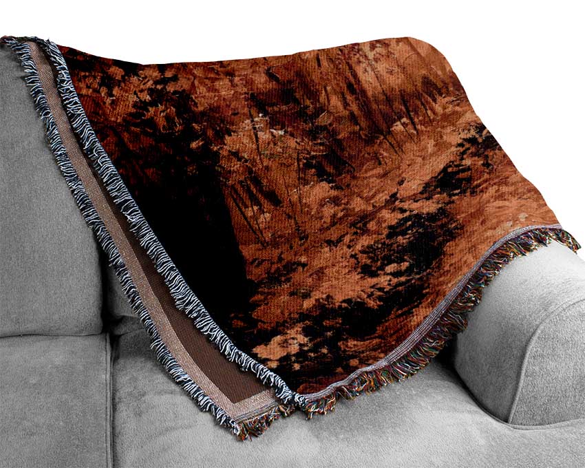 In The Depths Of The Golden Trees Woven Blanket