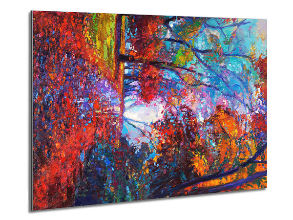 Red Leaves Fallen Metal Print