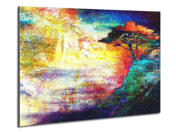 Tree Illusion Metal Print